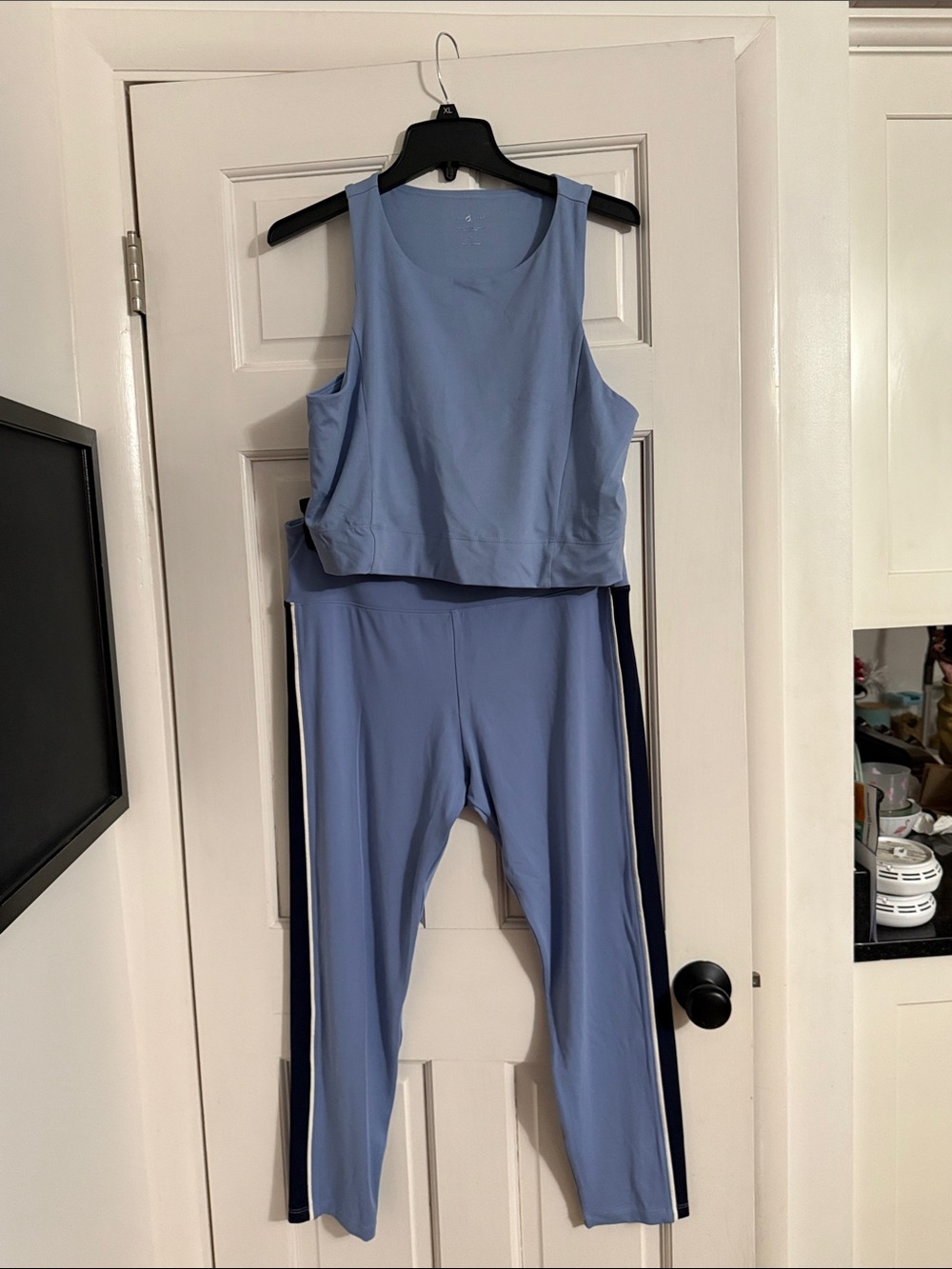 Lou & Grey Slate Blue Knit Tee - XL with matching crop top XL